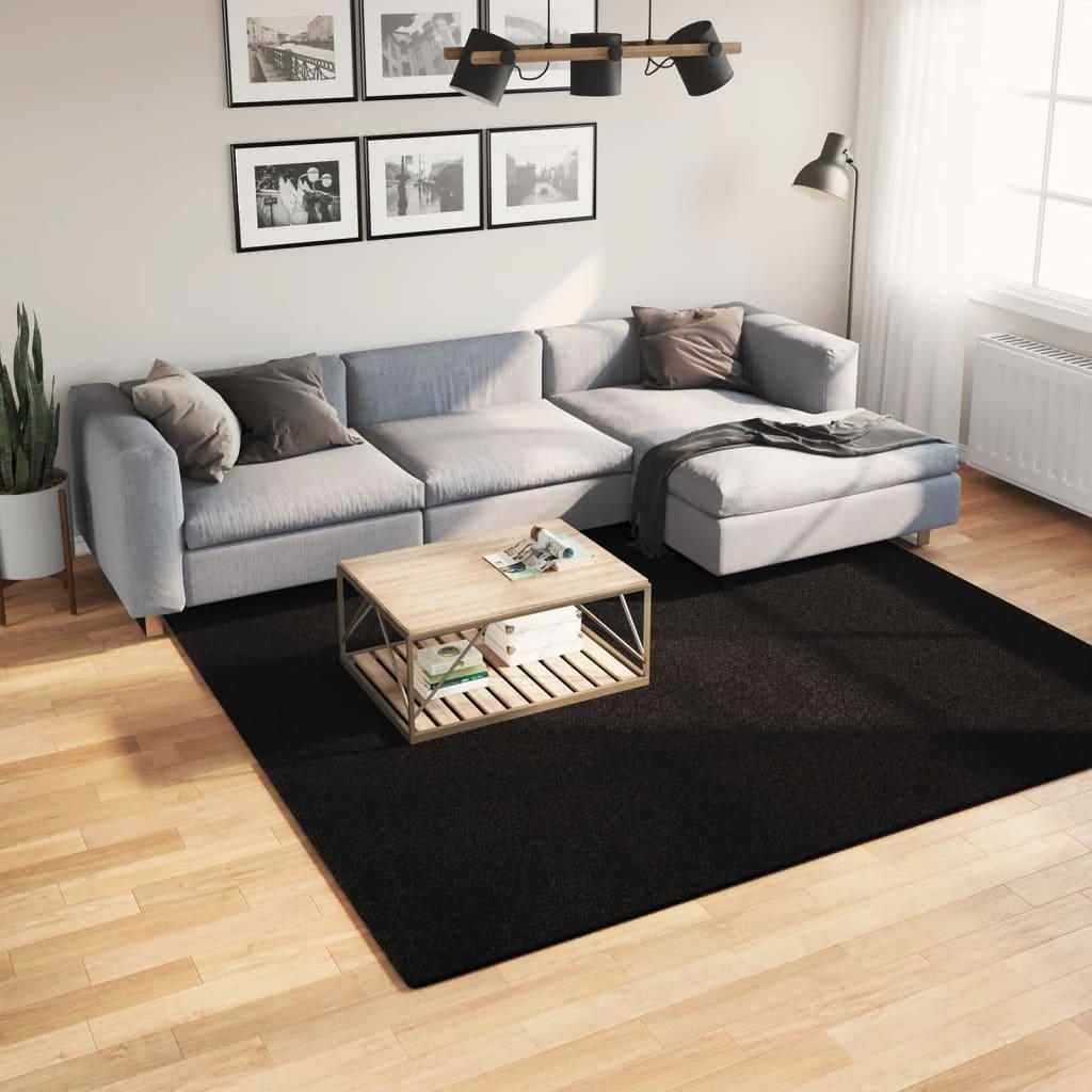 Alfombra de pelo corto suave lavable HUARTE antracita 240x240cm