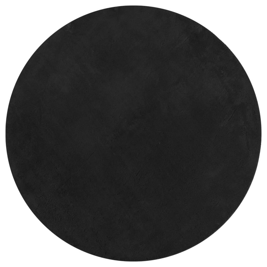 Alfombra de pelo corto suave lavable HUARTE antracita Ø 80 cm