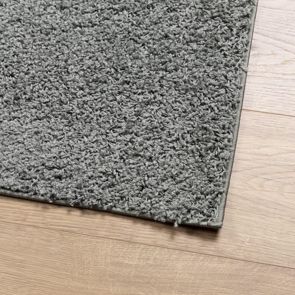 Alfombra peluda de pelo largo moderna PAMPLONA verde 80x250 cm