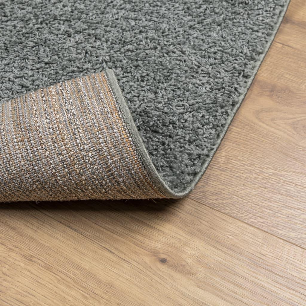 Alfombra peluda de pelo largo moderna PAMPLONA verde 80x250 cm