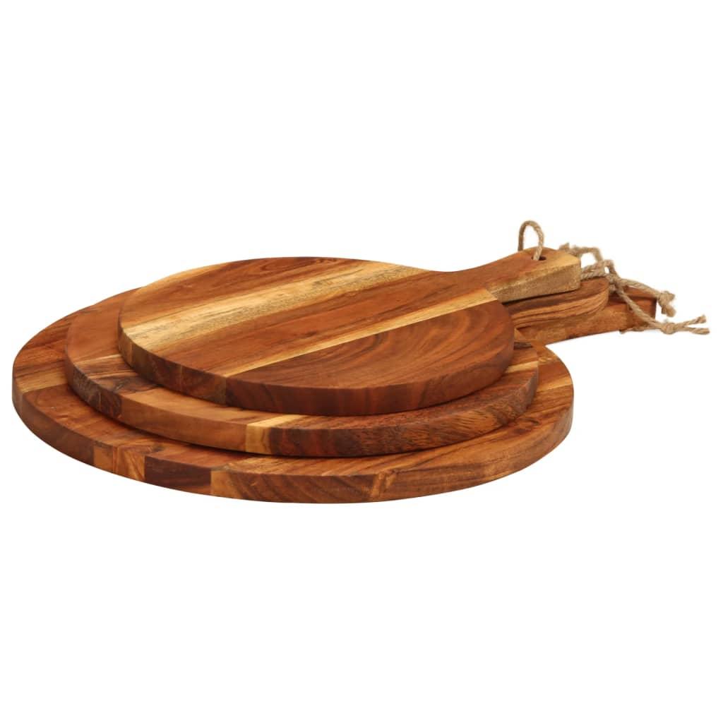Tablas de cortar 3 piezas madera maciza de acacia