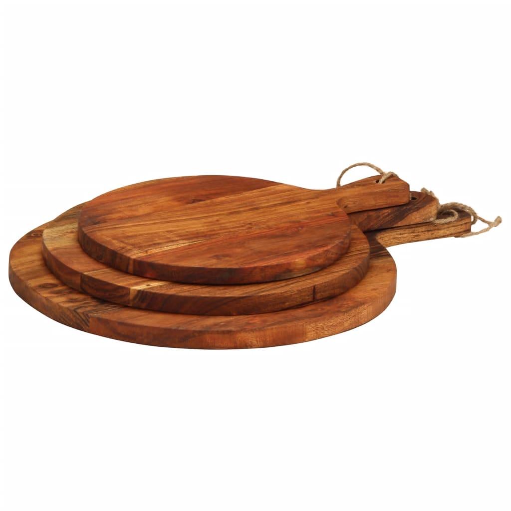 Tablas de cortar 3 piezas madera maciza de acacia