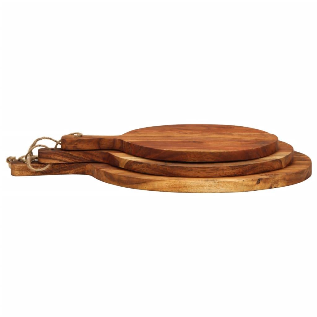 Tablas de cortar 3 piezas madera maciza de acacia