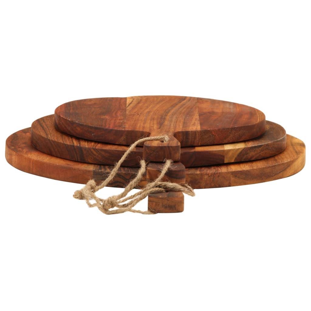 Tablas de cortar 3 piezas madera maciza de acacia
