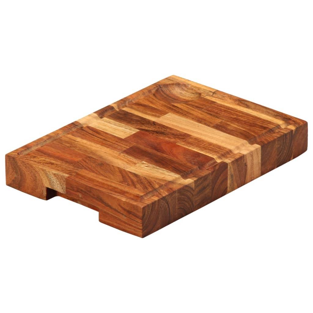 Tabla de cortar de madera maciza de acacia 50x34x3,8 cm