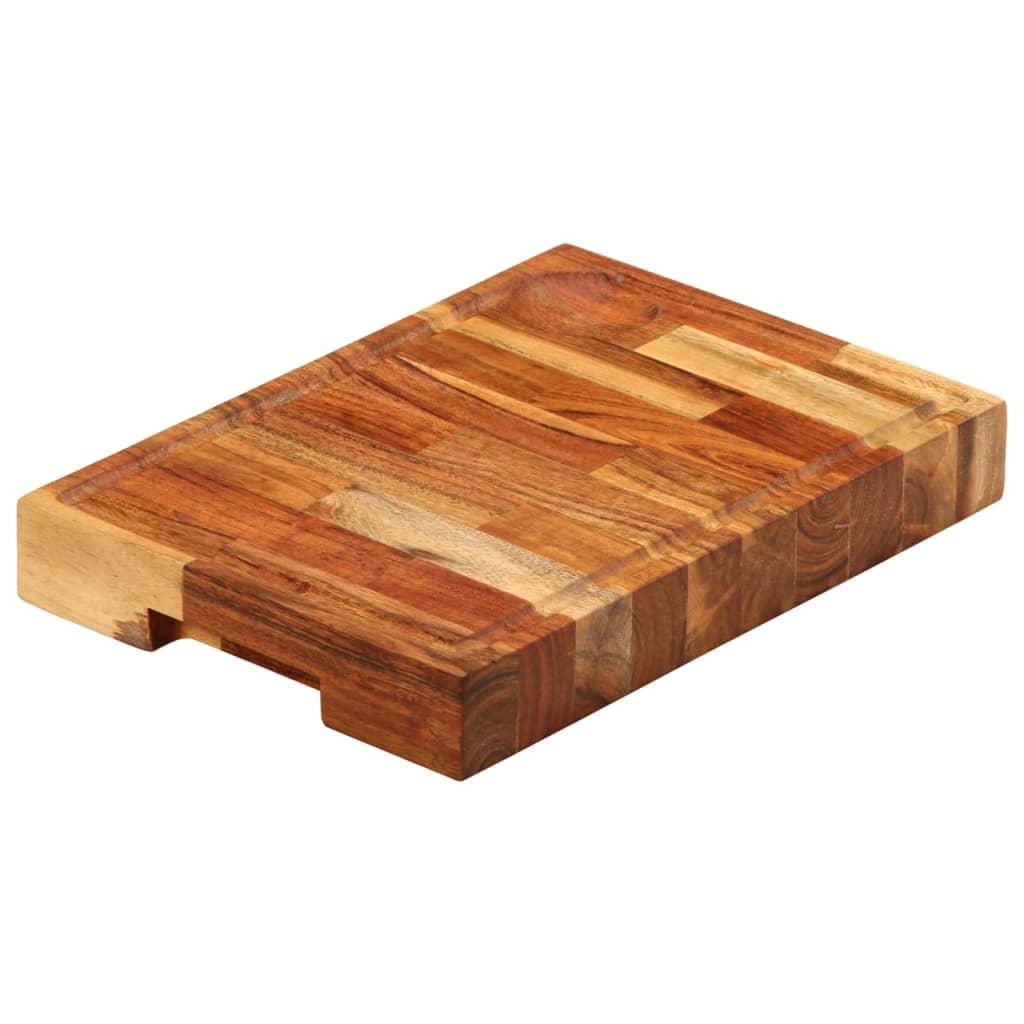 Tabla de cortar de madera maciza de acacia 50x34x3,8 cm