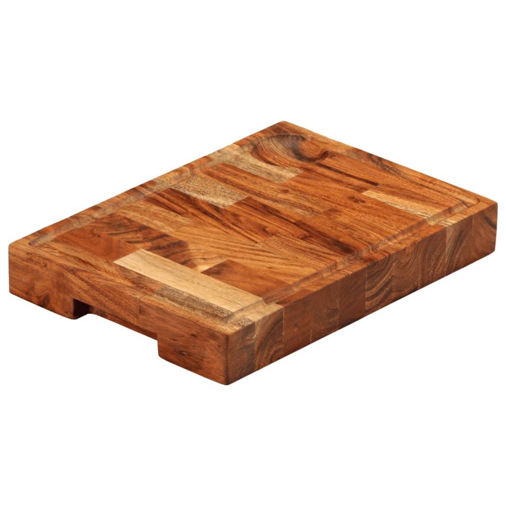 Tabla de cortar de madera maciza de acacia 50x34x3,8 cm