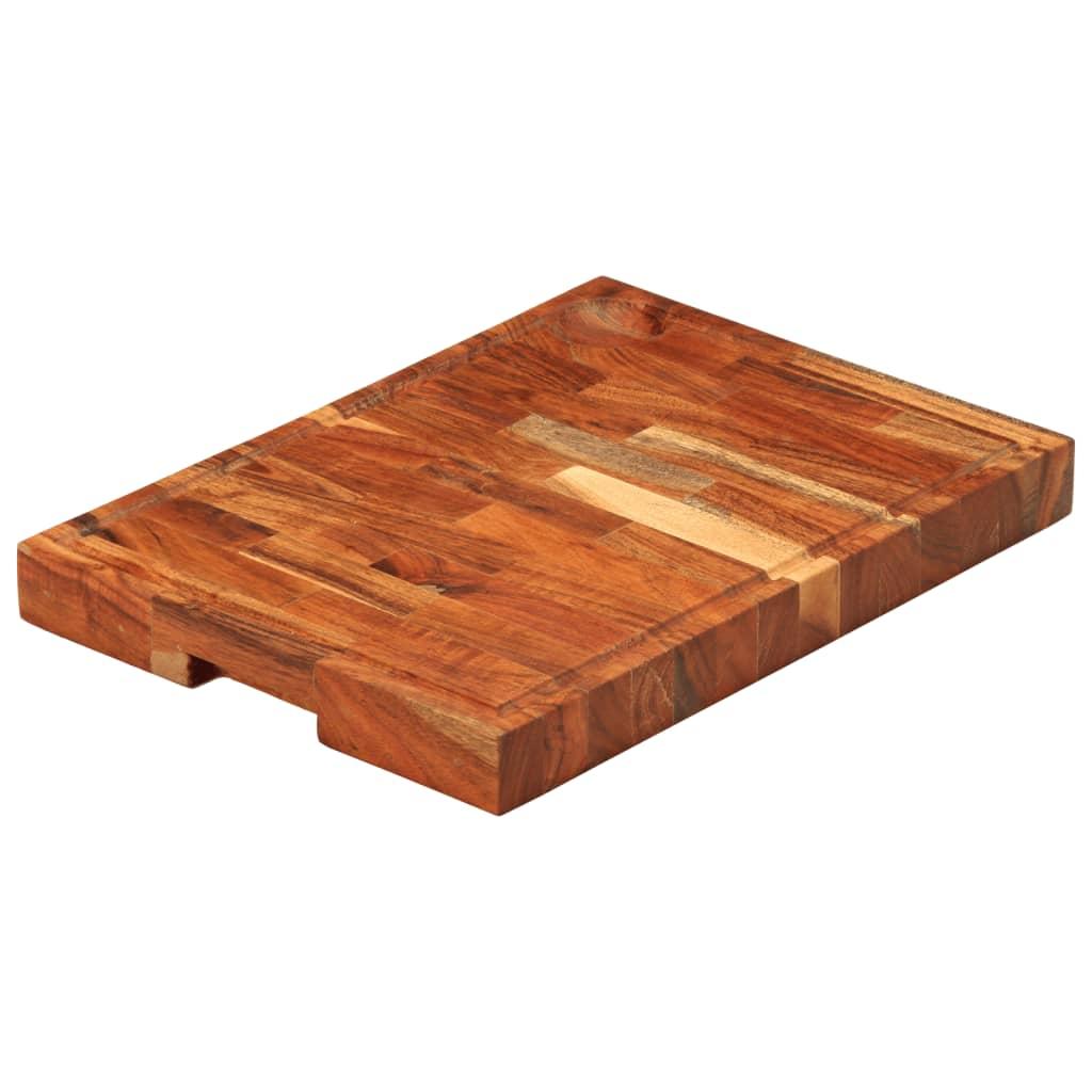 Tabla de cortar de madera maciza de acacia 40x30x3,8 cm