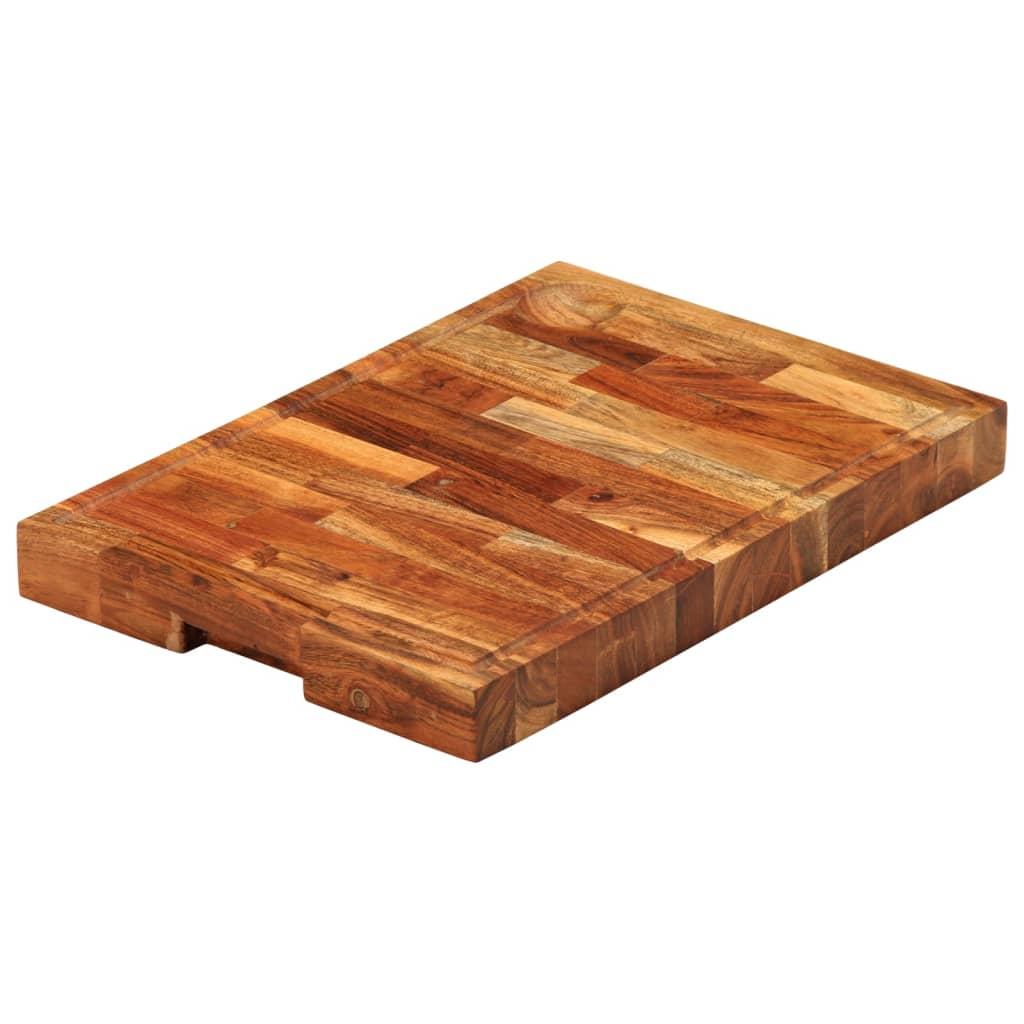 Tabla de cortar de madera maciza de acacia 40x30x3,8 cm