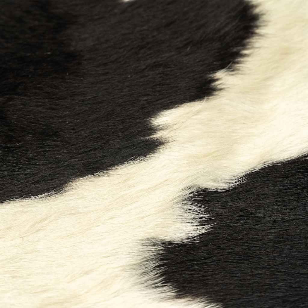 Alfombra de piel de vaca auténtica marrón y blanco 150x170 cm