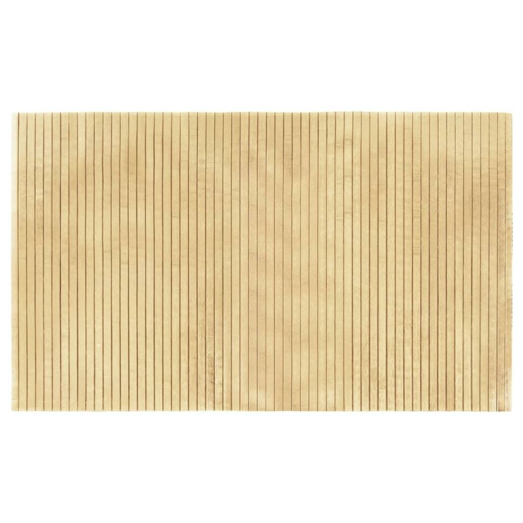 Alfombra rectangular bambú color natural claro 60x100 cm