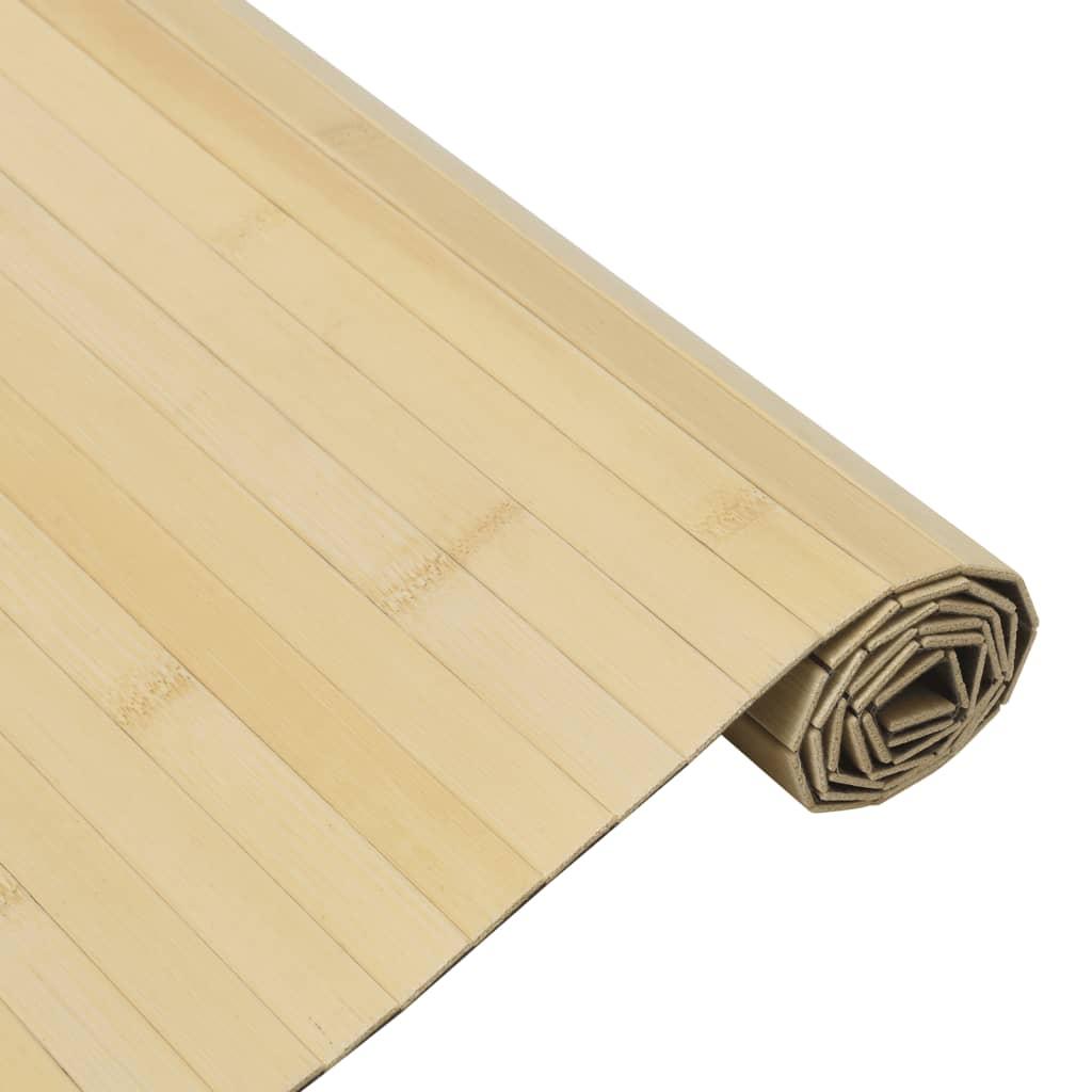 Alfombra rectangular bambú color natural claro 60x100 cm