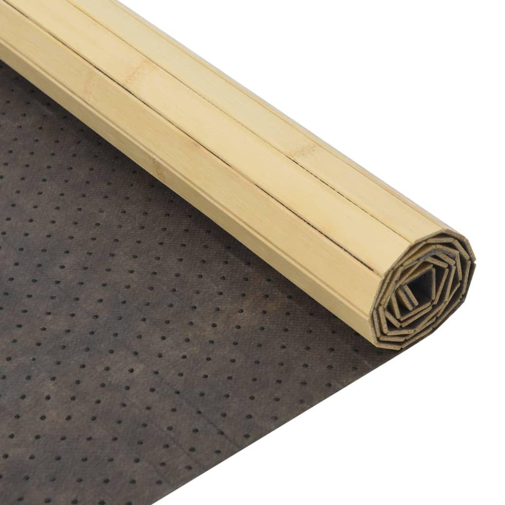 Alfombra rectangular bambú color natural claro 60x100 cm