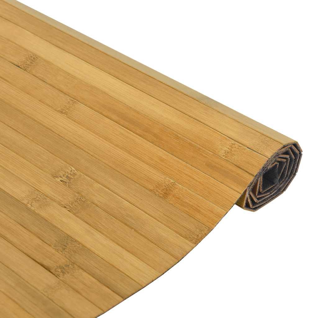 Alfombra rectangular bambú color natural claro 60x200 cm