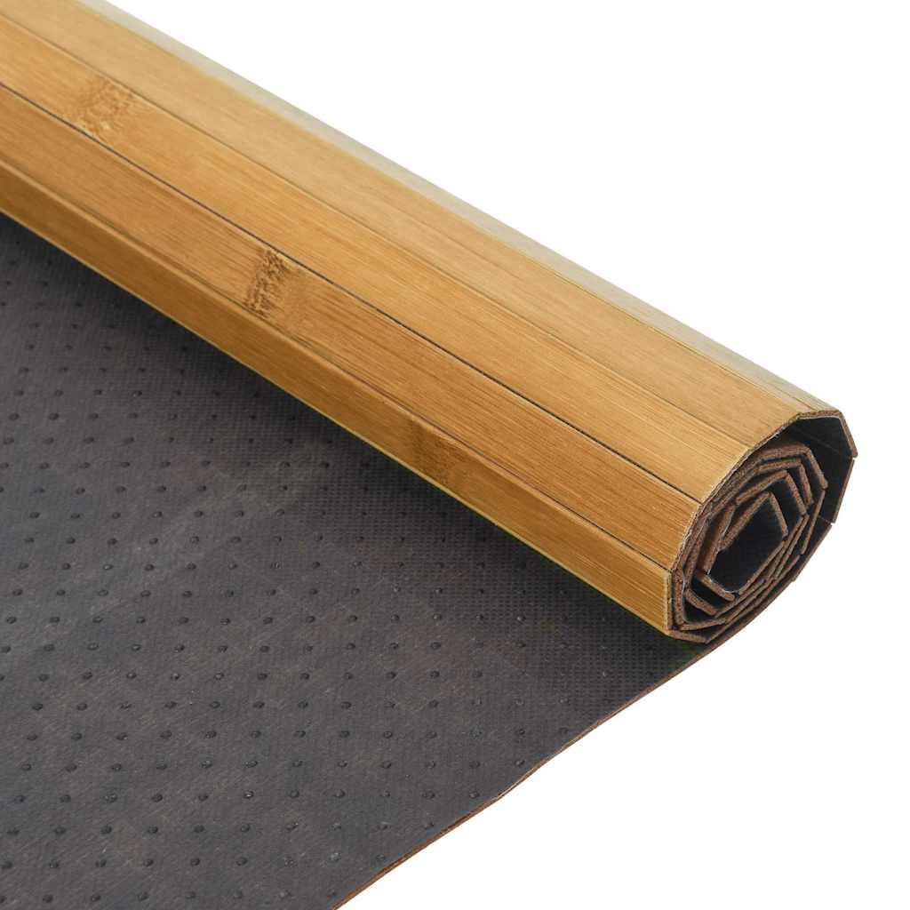 Alfombra rectangular bambú color natural claro 60x200 cm