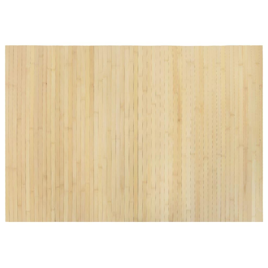 Alfombra rectangular bambú color natural claro 70x100 cm