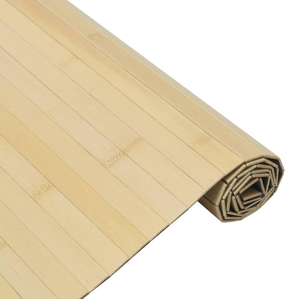 Alfombra rectangular bambú color natural claro 70x100 cm