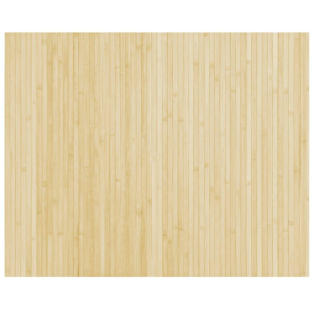 Alfombra rectangular bambú color natural claro 80x100 cm