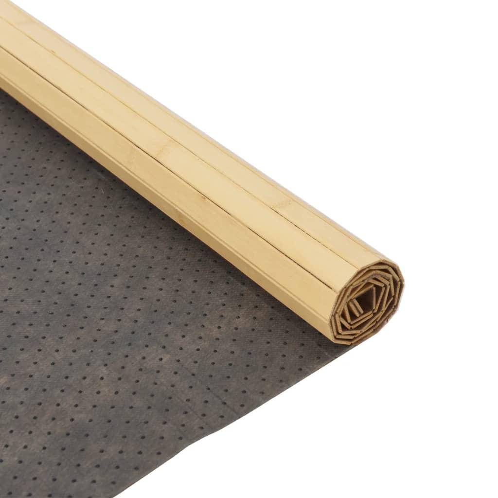 Alfombra rectangular bambú color natural claro 80x100 cm