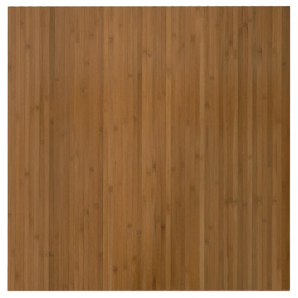 Alfombra rectangular bambú color natural claro 100x100 cm
