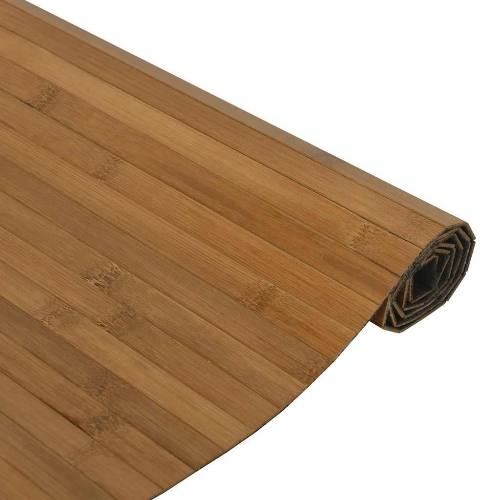 Alfombra rectangular bambú color natural claro 100x100 cm