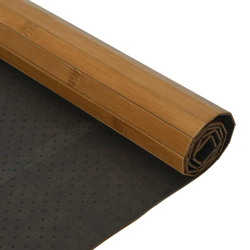 Alfombra rectangular bambú color natural claro 100x100 cm