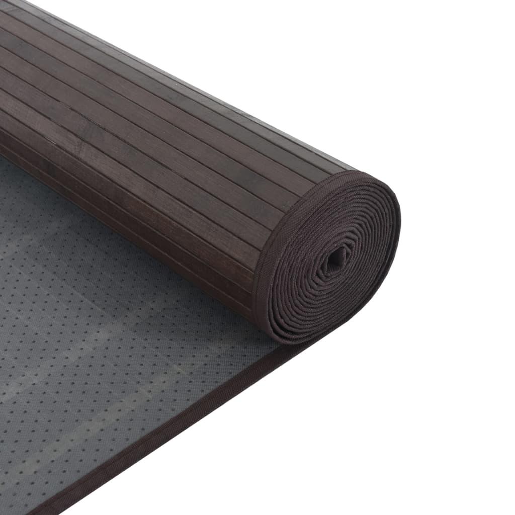 Alfombra rectangular bambú color natural claro 70x100 cm