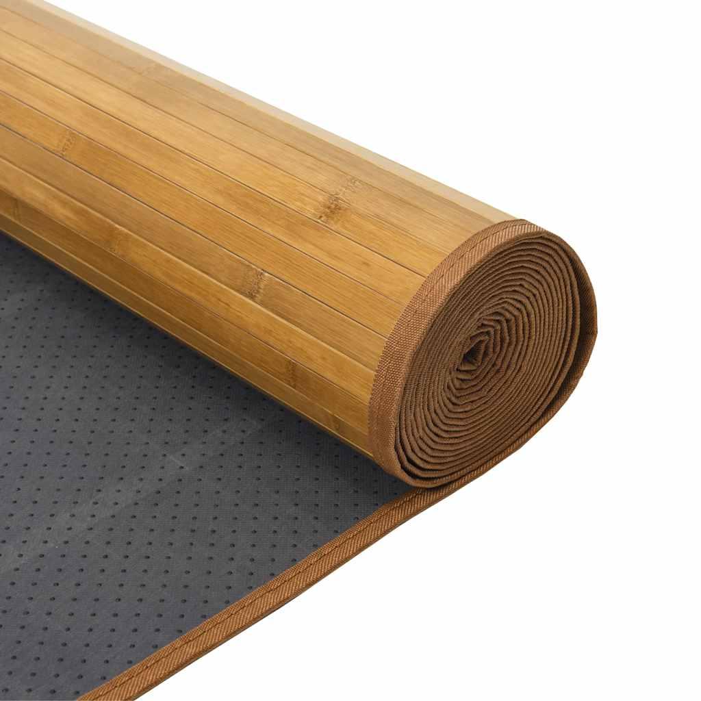 Alfombra rectangular bambú color natural claro 80x100 cm