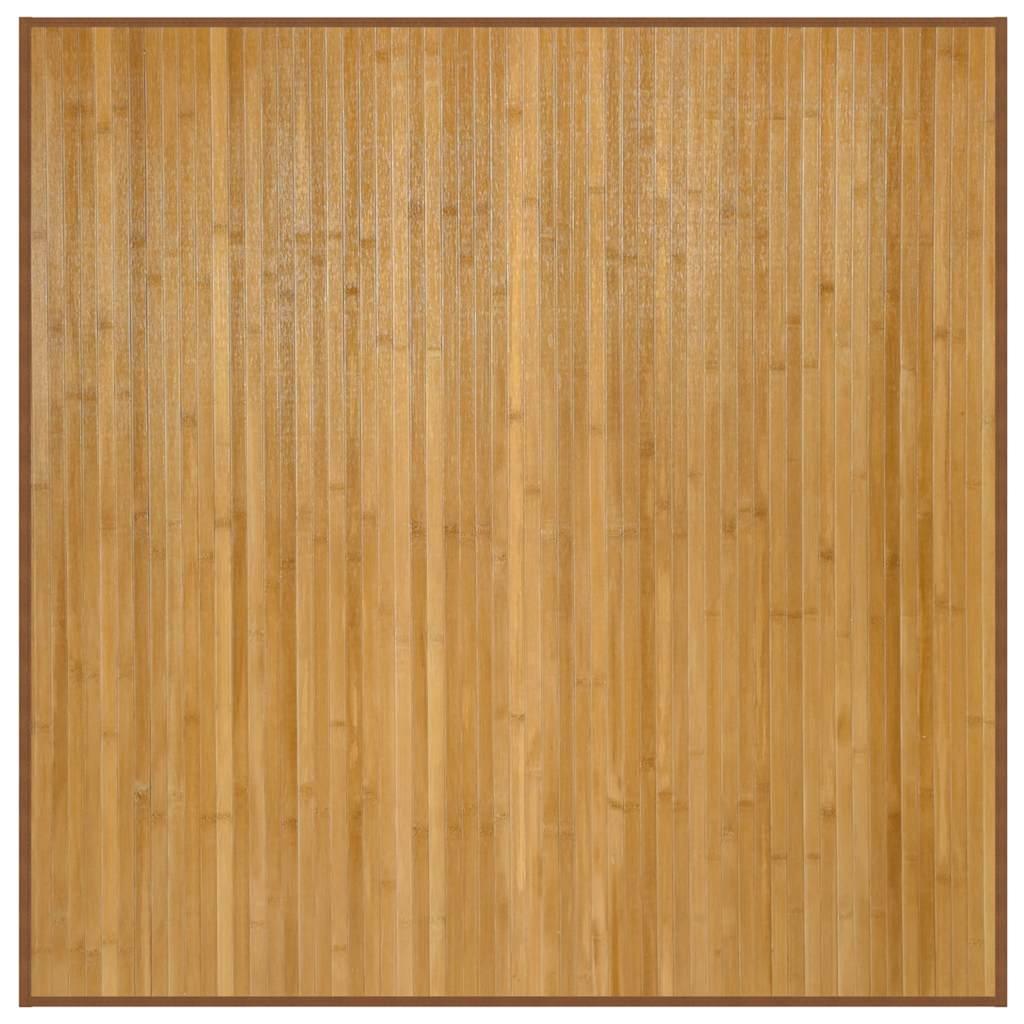 Alfombra cuadrada bambú color natural claro 100x100 cm