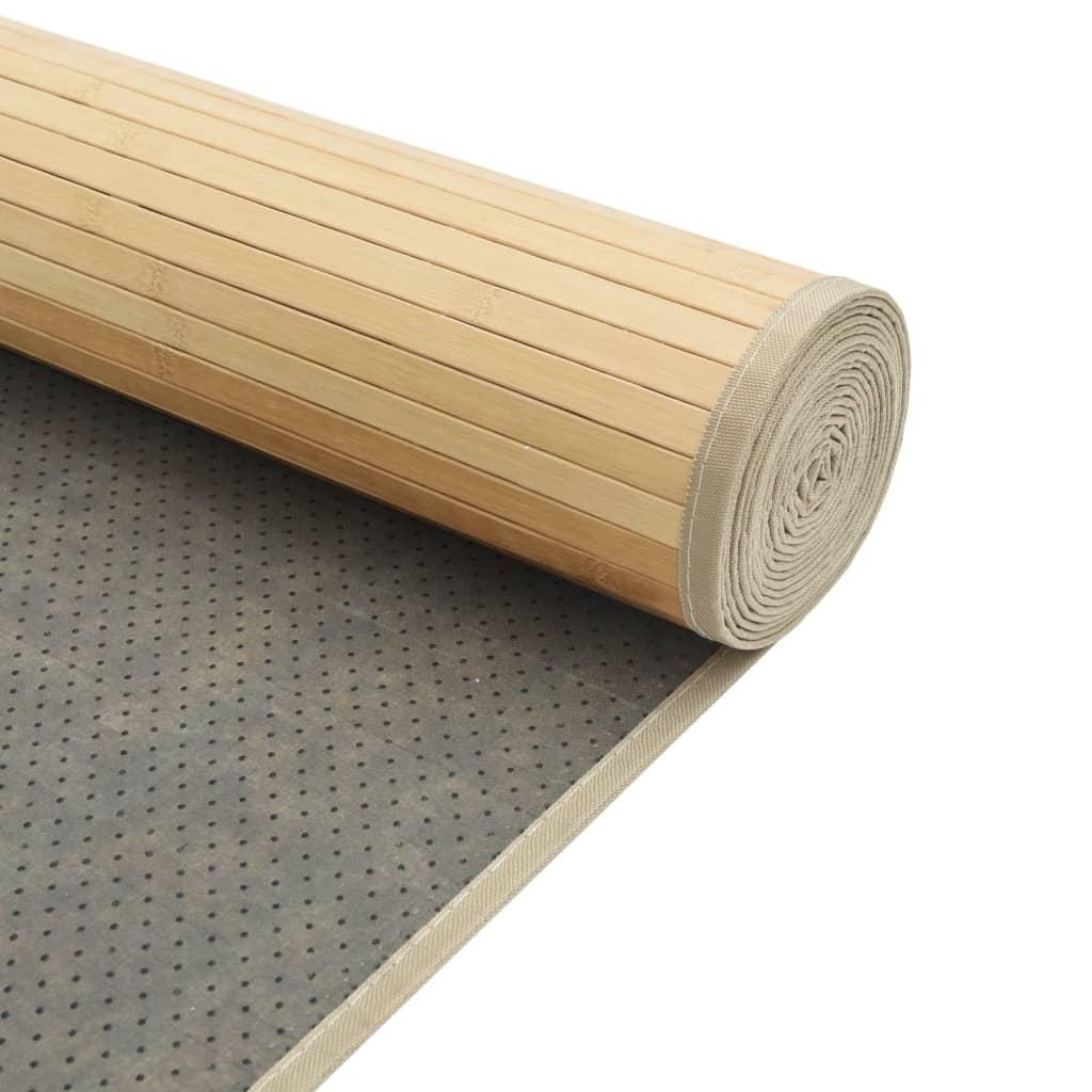 Alfombra cuadrada bambú color natural claro 100x100 cm