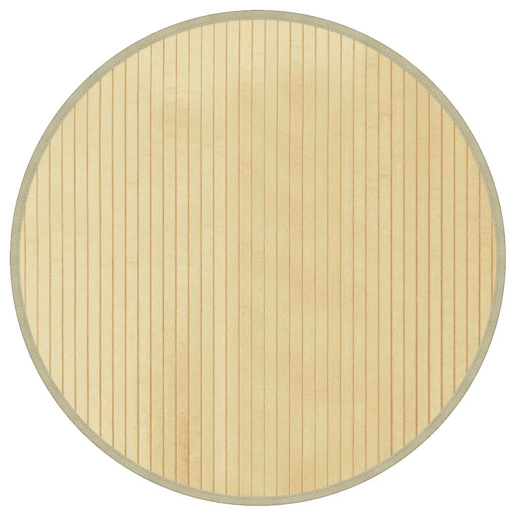 Alfombra redonda bambú color natural claro 100 cm