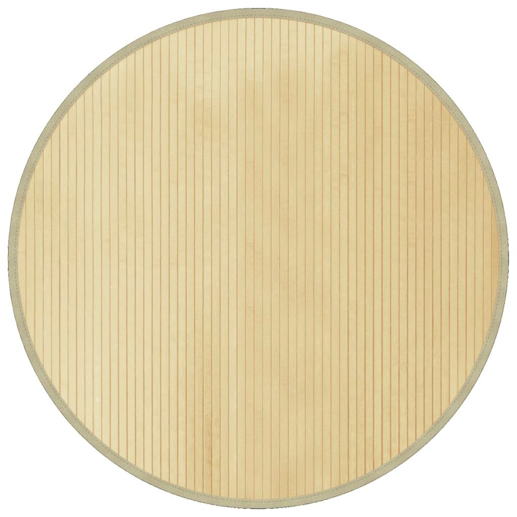 Alfombra redonda bambú color natural claro 100 cm