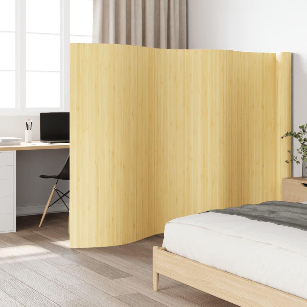 Biombo divisor de bambú color natural claro ancho 400 cm alto 165 cm