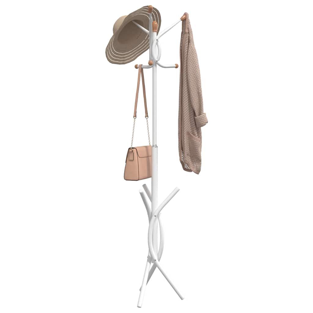 Perchero de hierro con recubrimiento en polvo blanco 172 cm