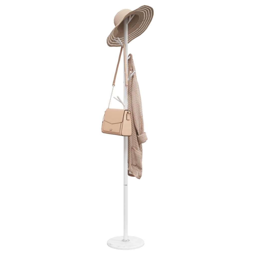 Perchero de hierro con recubrimiento en polvo blanco 172 cm