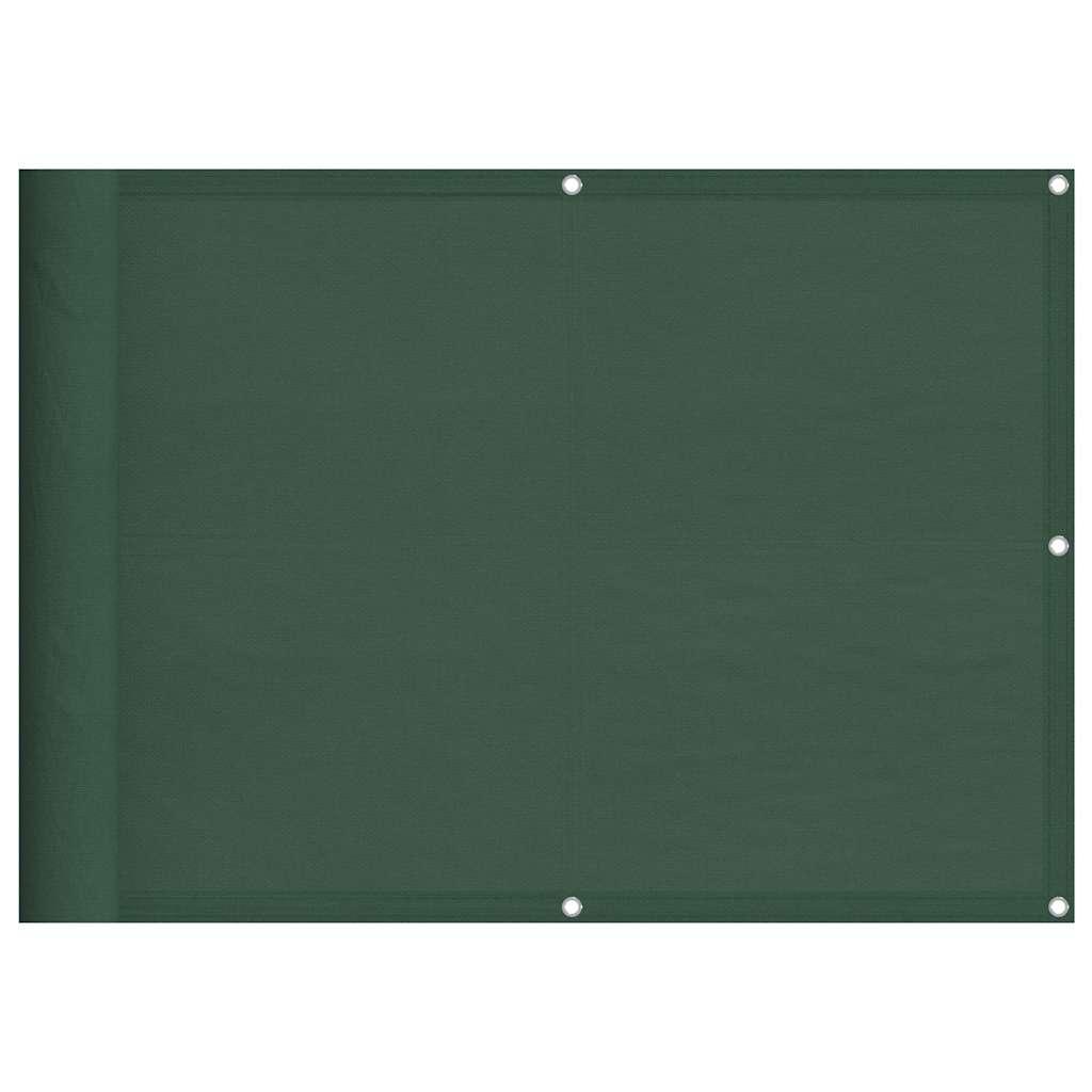 Pantalla de balcón 100% poliéster Oxford verde oscuro 75x700 cm