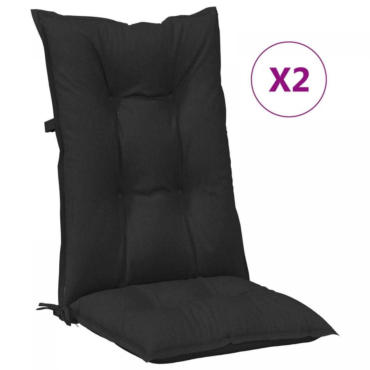 Juego de Cojines para Silla de Respaldo Alto 2 uds. Poliéster