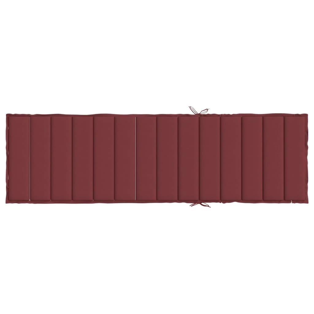 Cojín para tumbona tela rojo tinto melange 200x50x4 cm