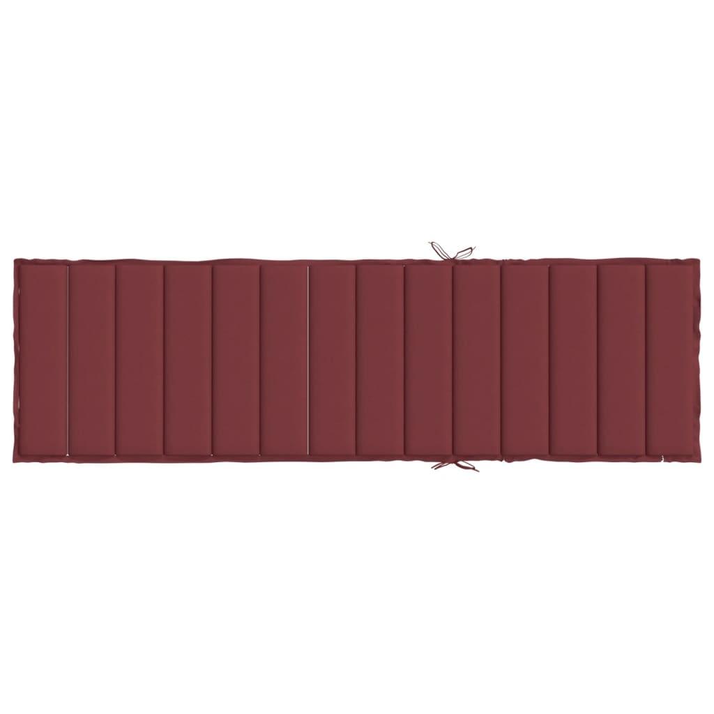 Cojín para tumbona tela rojo tinto melange 200x50x4 cm