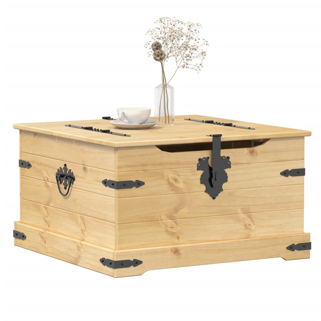 Caja de almacenaje Corona madera maciza de pino