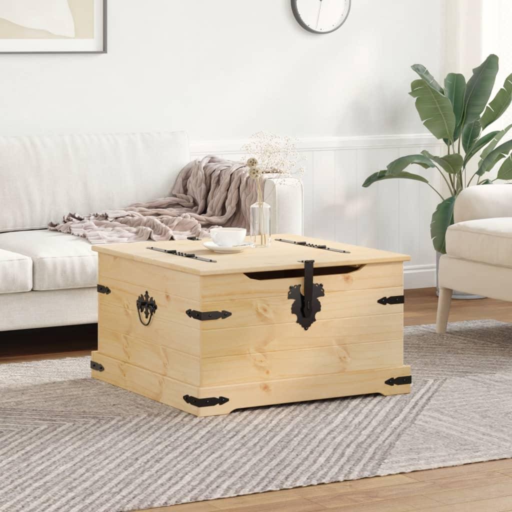 Caja de almacenaje Corona madera maciza de pino