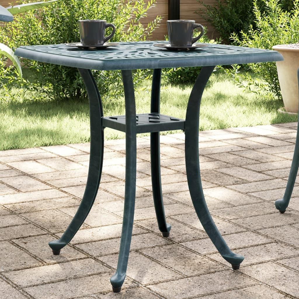 Mesa de jardín aluminio fundido color bronce 90x90x73 cm