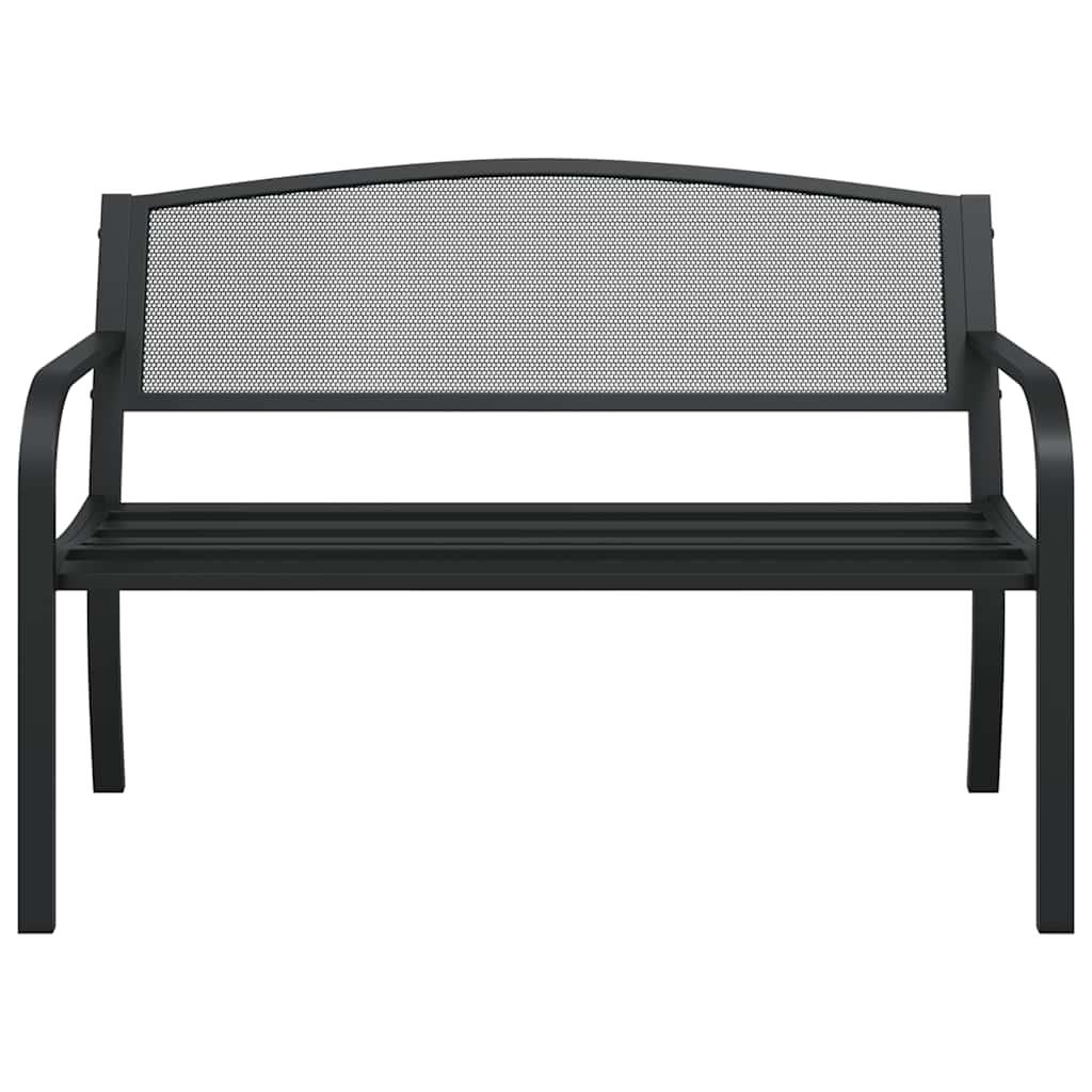 Banco de jardín de acero marrón envejecido 132 cm