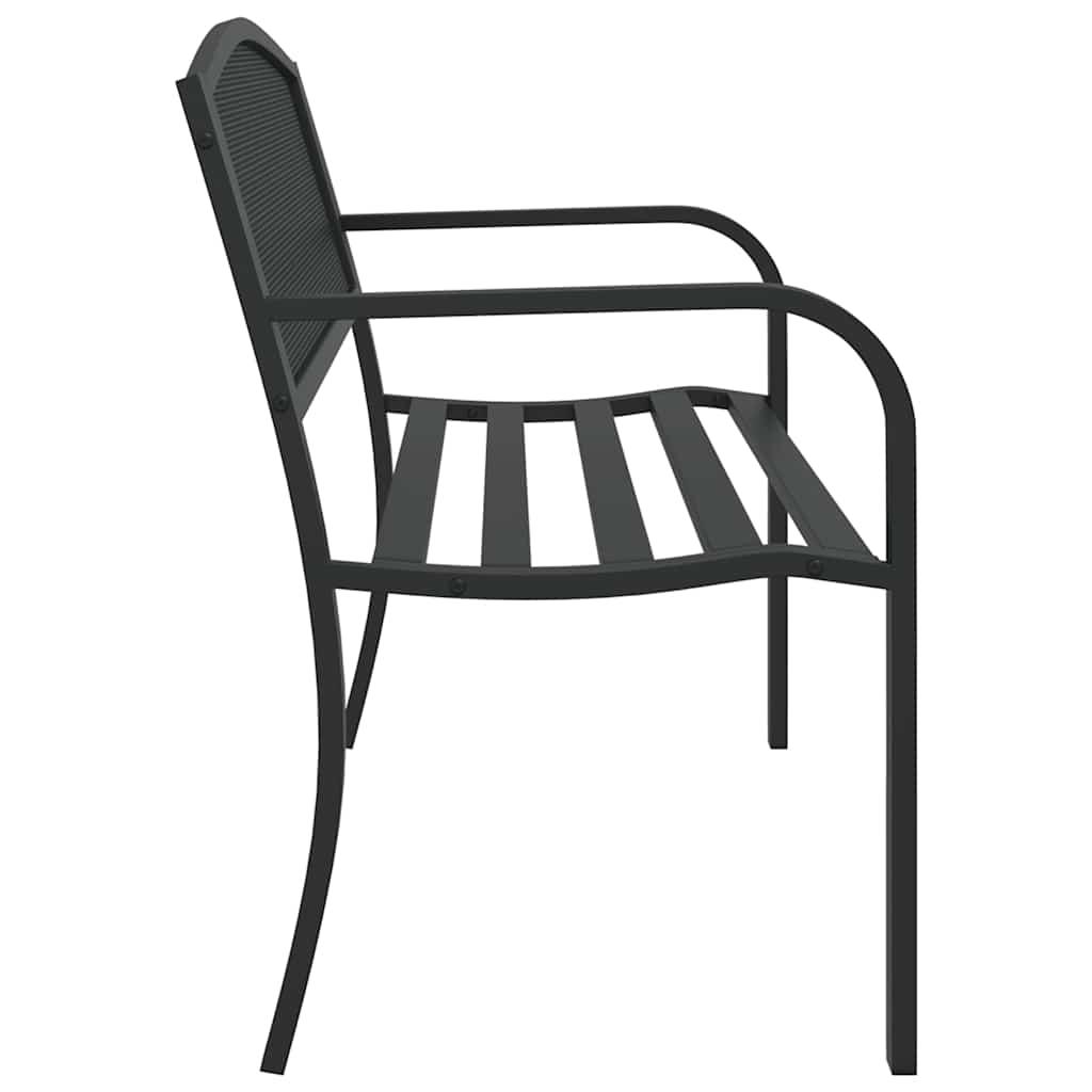 Banco de jardín de acero marrón envejecido 132 cm