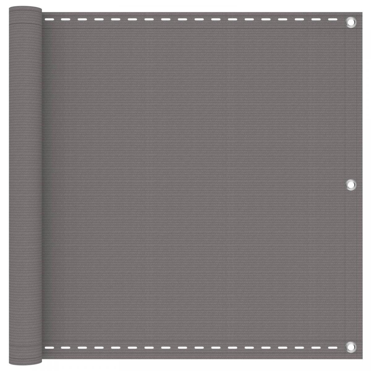 Pantalla de Balcón Rectangular 75 x 700 cm HDPE y aluminio Topo