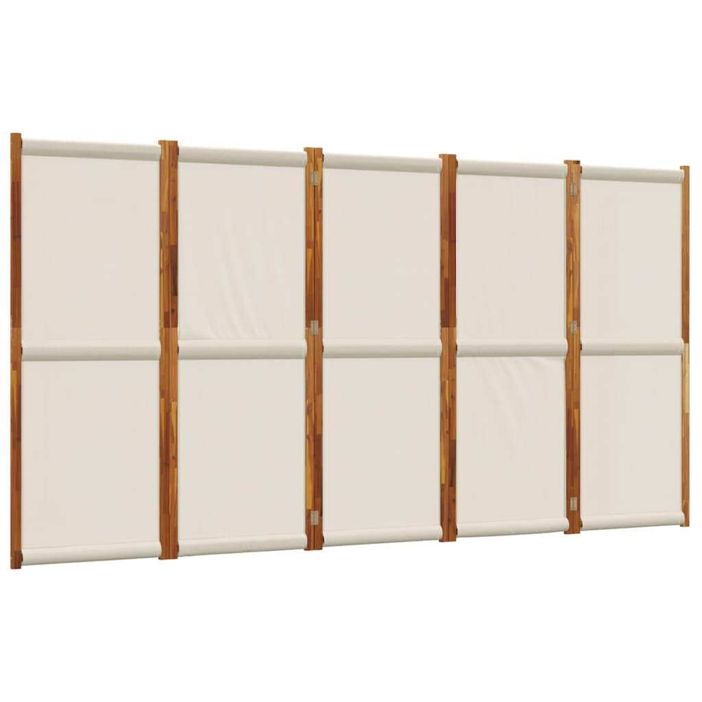 Biombo divisor de 5 paneles gris antracita 250x180 cm