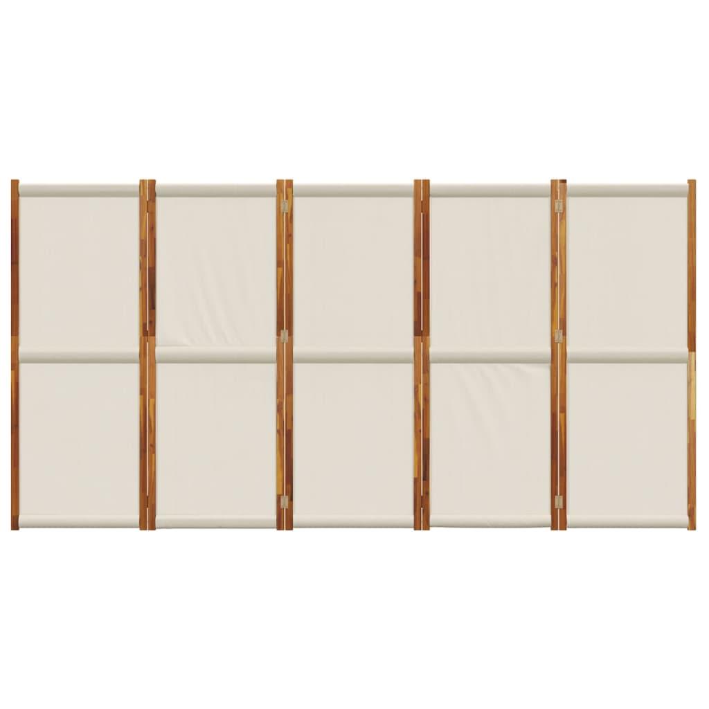 Biombo divisor de 5 paneles gris antracita 250x180 cm