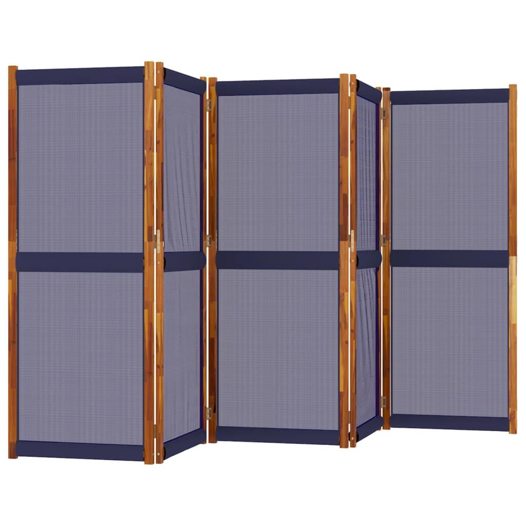 Biombo divisor de 5 paneles gris antracita 250x180 cm
