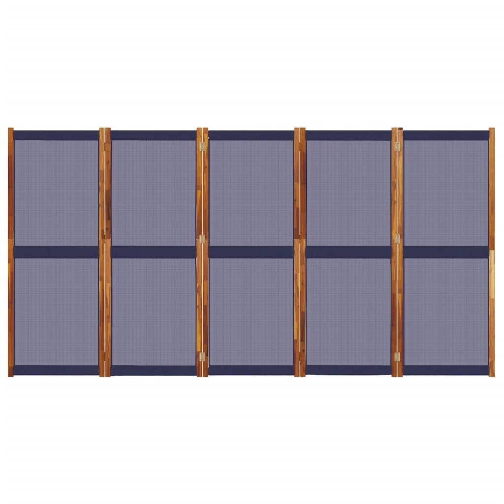 Biombo divisor de 5 paneles gris antracita 250x180 cm