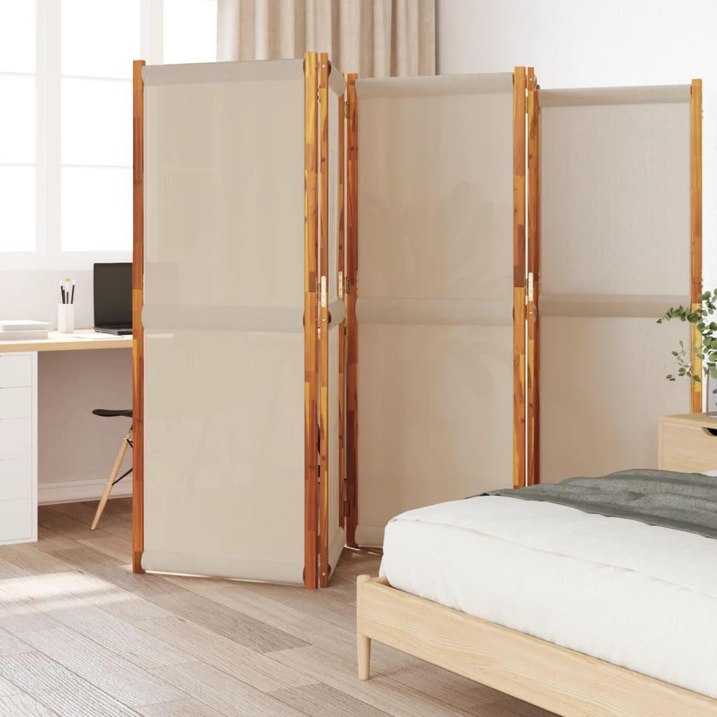 Biombo divisor de 5 paneles gris antracita 250x180 cm